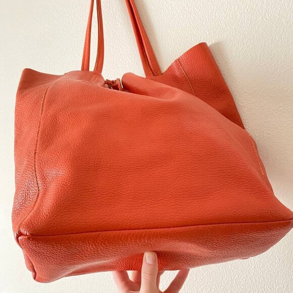 Orange Leather Tote Bag - Picture 4 of 8